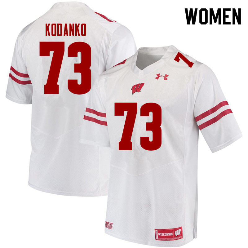 Wisconsin Badgers Women's #73 Kerry Kodanko NCAA Under Armour Authentic White College Stitched Football Jersey SF40X85LS